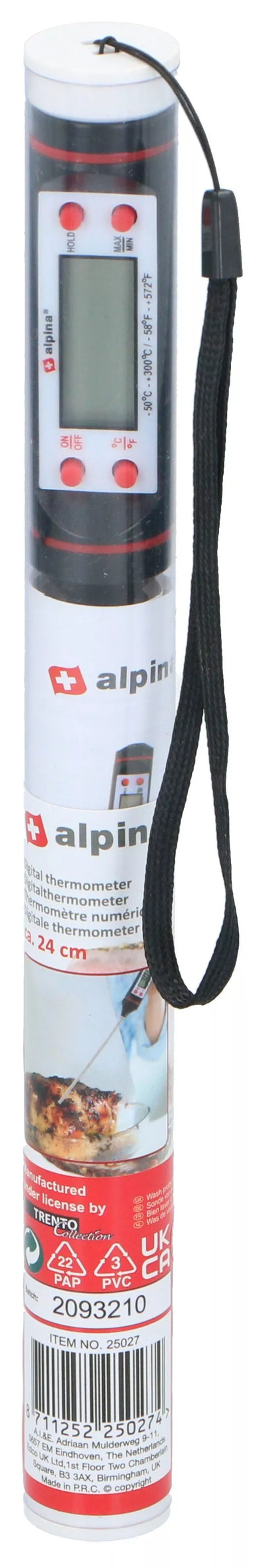 Alpina skaitmeninis virtuvės termometras, Ø2,5 × 24 cm 871125225027