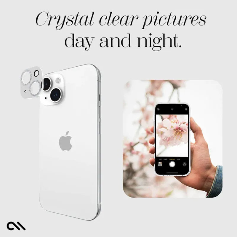 Case-Mate Sparkle objektyvo apsauga - apsauginis stiklas, skirtas iPhone 15 / iPhone 15 Plus fotoaparatui (Twinkle)