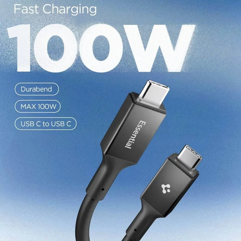Spigen EB10020CC Essential – USB-C į USB-C PD kabelis 100W 2m (juodas)