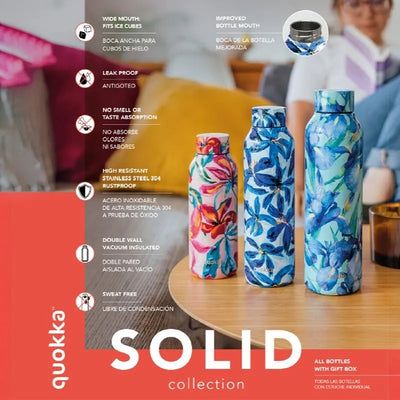 Quokka Solid – nerūdijančio plieno termo gertuvė 510 ml (Tropical Bloom)