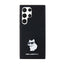 Karl Lagerfeld Silicone Choupette Metal Pin – dėklas Samsung Galaxy S24 Ultra (juodas)