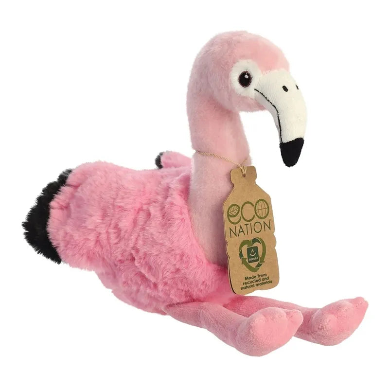 Eco Nation – Pliušinis žaislas / Jaukus sėdintis flamingas 27 cm ekologiškas