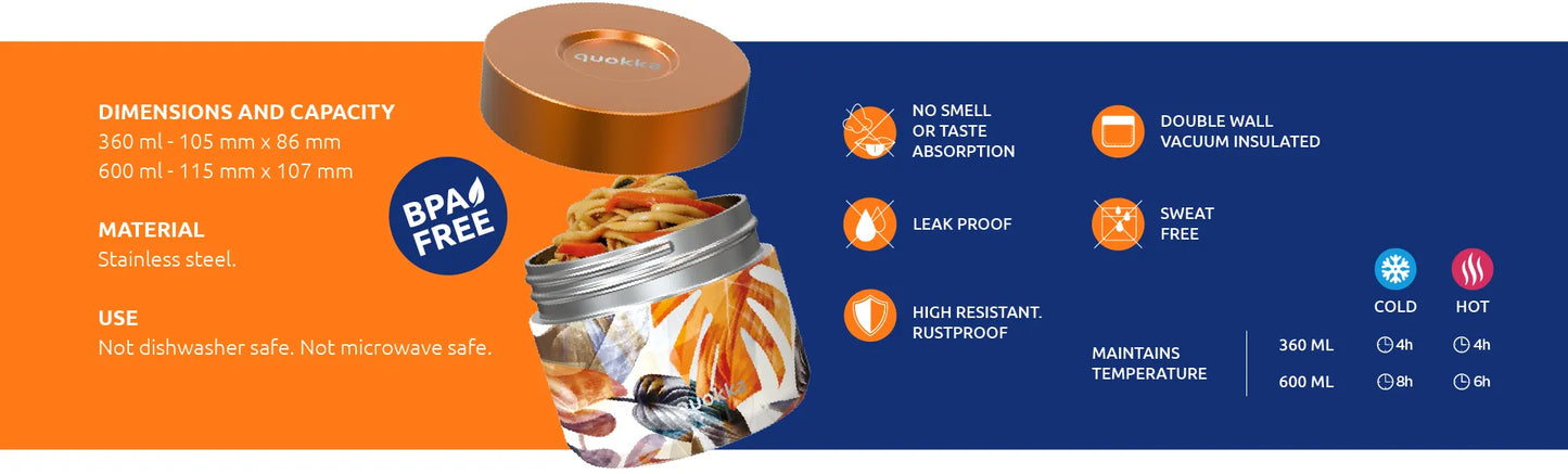 Quokka Whim maisto indas – termo pietų dėžutė / pietų termosas 360 ml (Autumn)