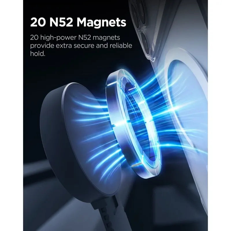 Spigen MFT35-1 magnetinis automobilinis laikiklis prietaisų skydeliui, stiklui ir ekranui – magnetinis automobilinis laikiklis MagSafe (juodas)