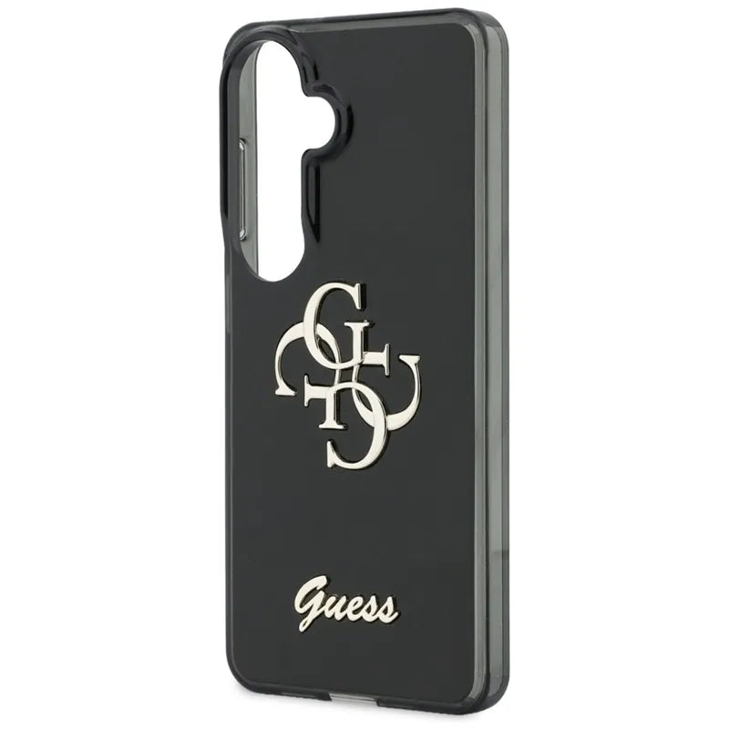 Guess IML Big Metal 4G Script – dėklas Samsung Galaxy S26 telefonui (juodas)
