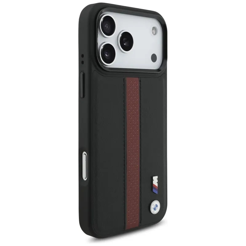 BMW M Perforated Stripe Logo MagSafe - iPhone 17 Pro Max dėklas (raudonas)