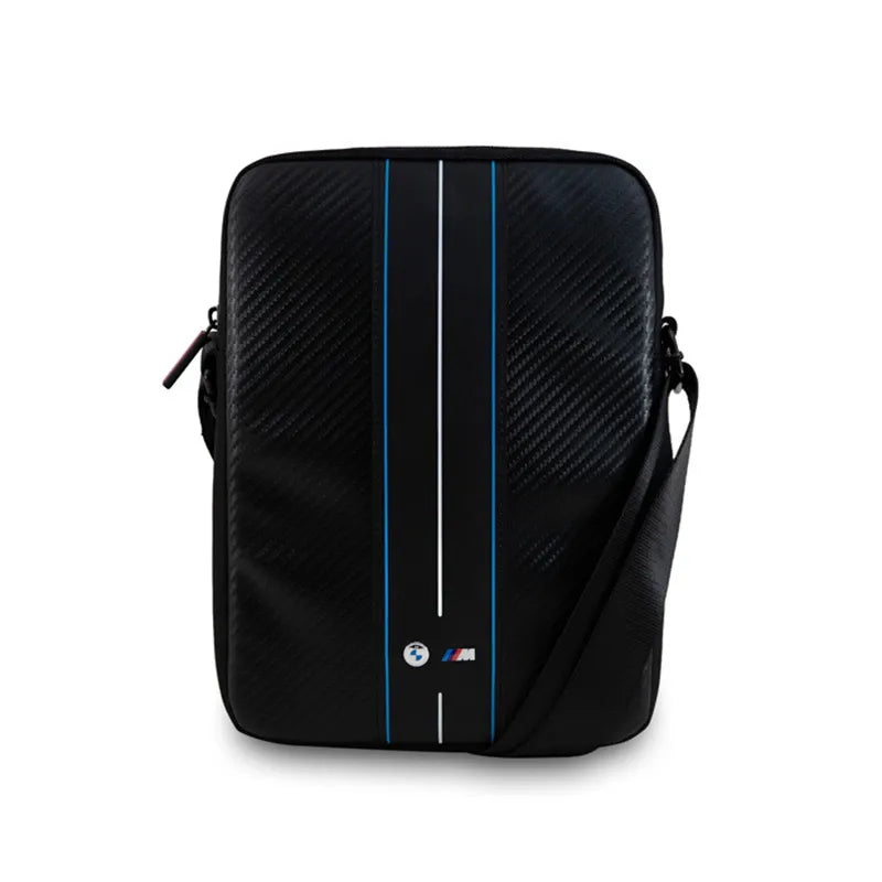 BMW Carbon Blue Stripes – 10 colių planšetinio kompiuterio dėklas (juodas)