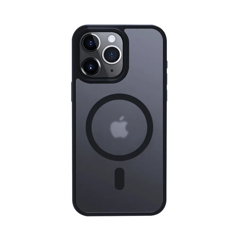 Crong Hybrid Frost MAG Cover - iPhone 15 Pro MagSafe dėklas (tamsiai mėlynas)