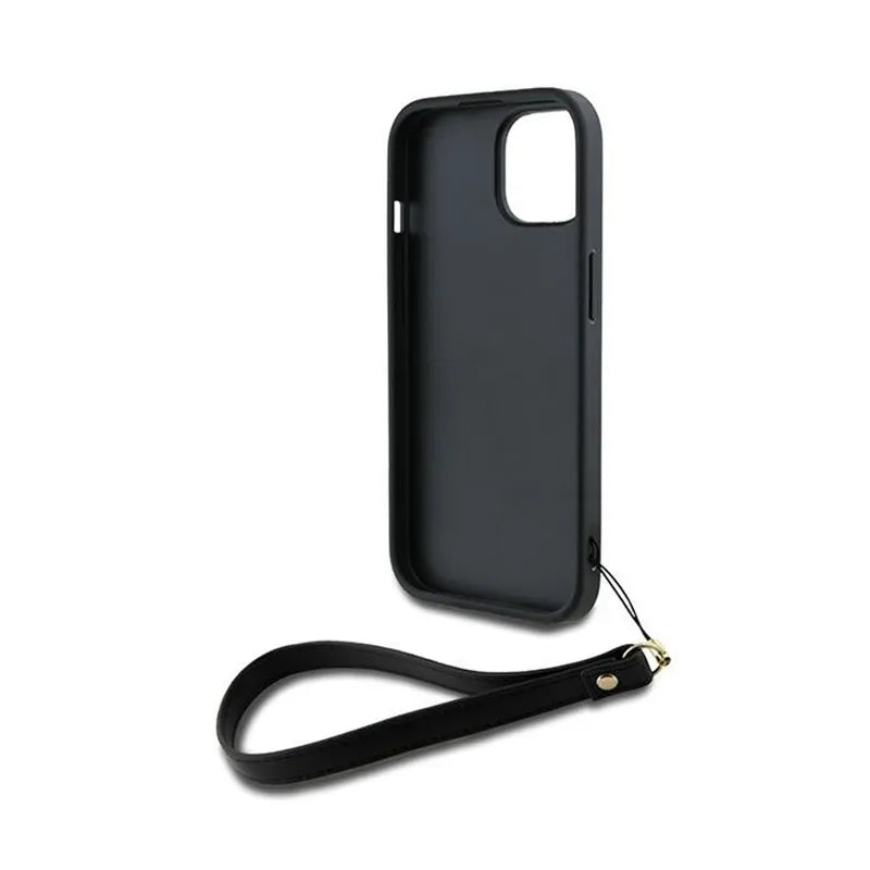 DKNY Wrist Strap Stock Logo – dėklas iPhone 15 Plus (juodas)