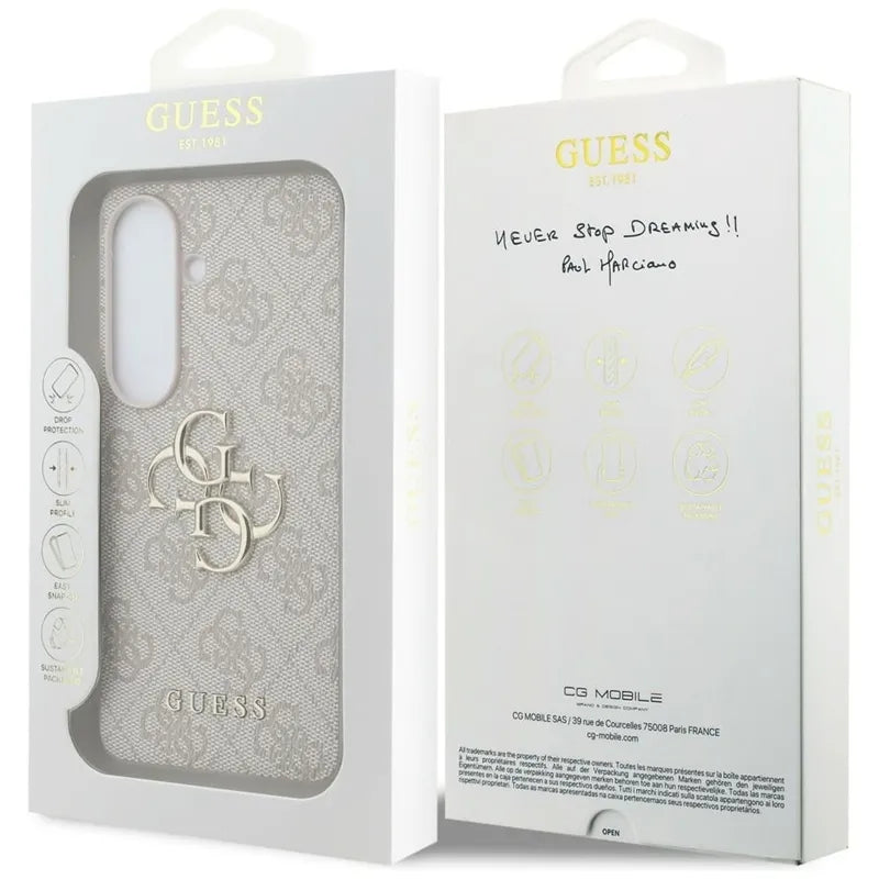 Guess 4G Big Metal Logo – Samsung Galaxy S26 dėklas (rožinis)
