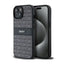 DKNY Leather Mono Stripe & Metal Logo – Dėklas iPhone 15 Plus / 14 Plus (juodas)