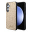 Guess Glitter Flakes Metal Logo dėklas – dėklas Samsung Galaxy S24 (auksinis)