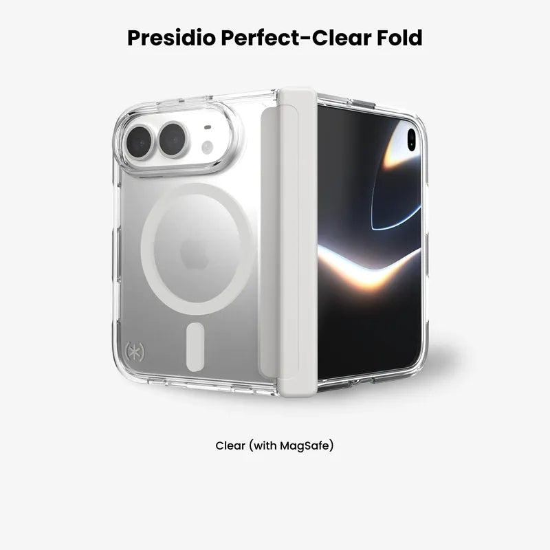 Speck Presidio Perfect Clear MagSafe – iPhone Fold dėklas (skaidrus)