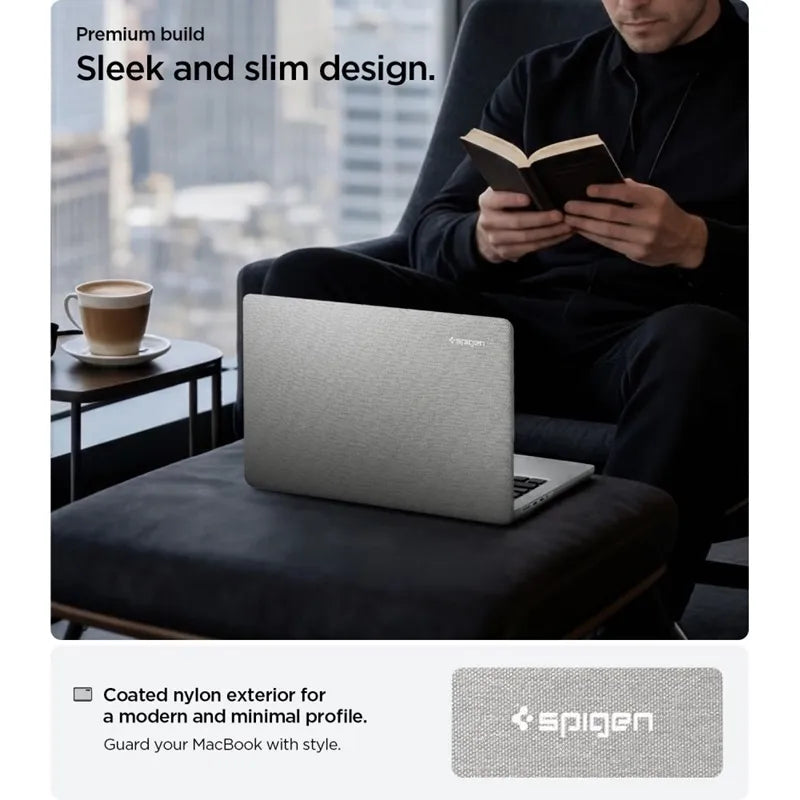Spigen Urban Fit – dėklas MacBook Pro 14" (M5/M4/M3/M2/M1/2026-2021) (Heather Grey)
