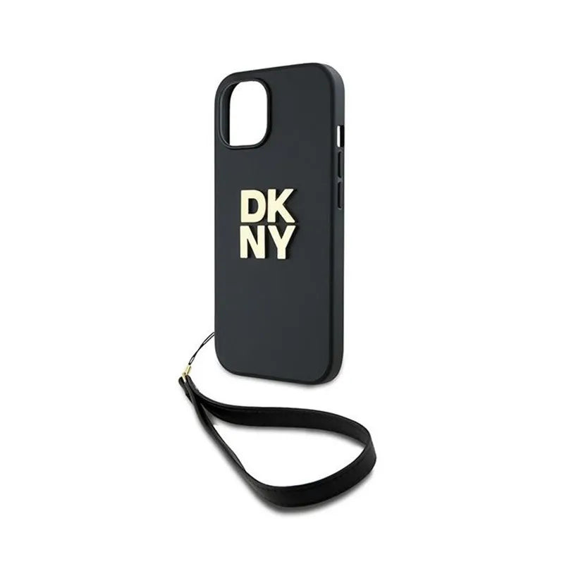 DKNY Wrist Strap Stock Logo – dėklas iPhone 15 Plus (juodas)