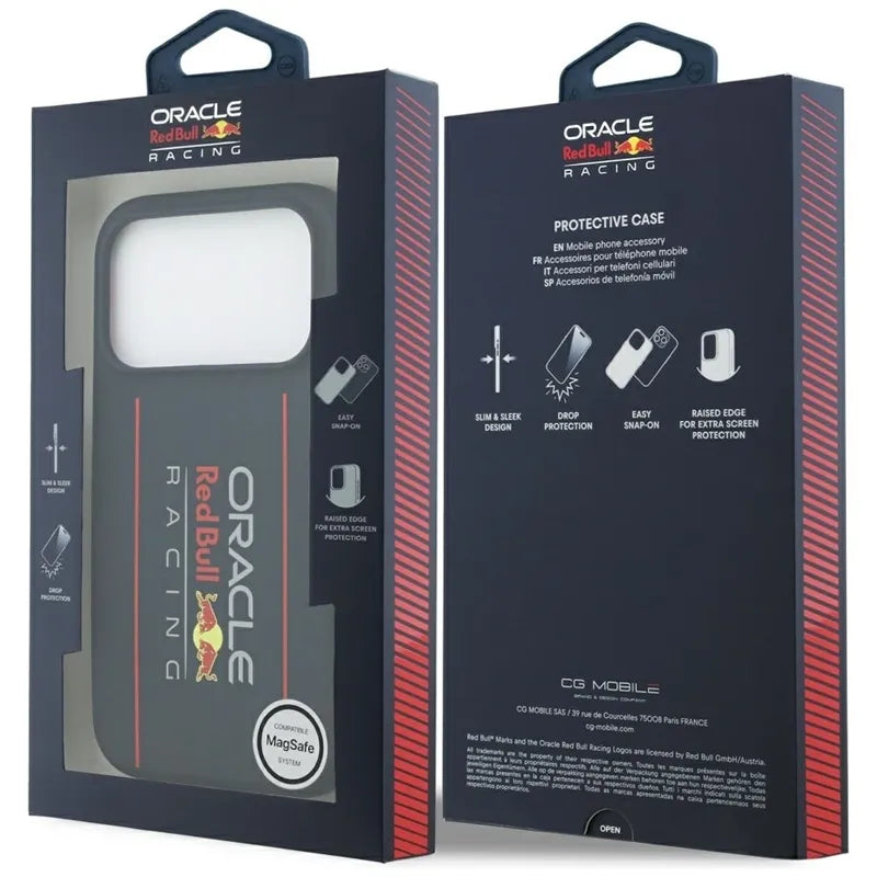 Red Bull Silicone Oversize Vertical Logo MagSafe - iPhone 17 Pro dėklas (tamsiai mėlynas)