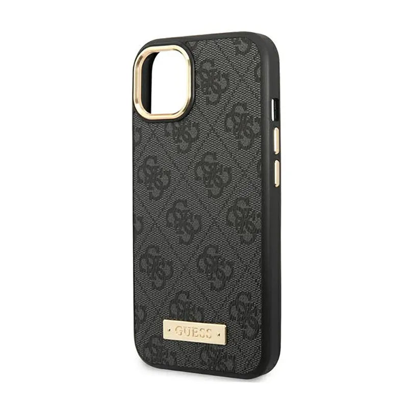 Guess 4G Logo Plate MagSafe - Dėklas iPhone 14 Plus telefonui (juodas)