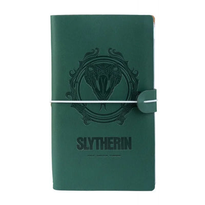 Harry Potter – Klastūnyno (Slytherin) odinė kelioninė užrašų knygelė 12x19,6 cm (žalia)