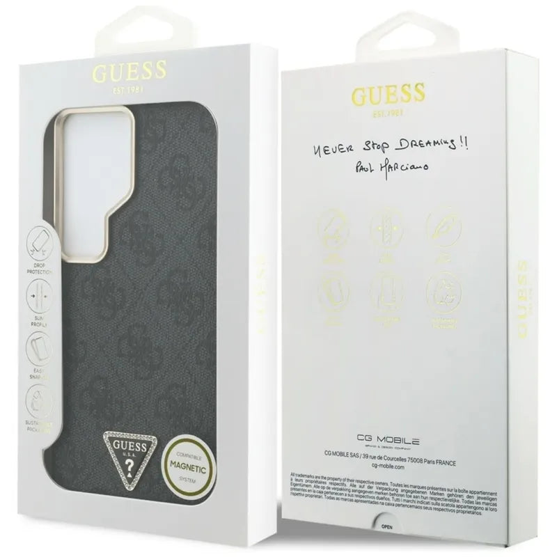Guess 4G Triangle Logo MagSafe - Samsung Galaxy S26 Ultra dėklas (juodas)
