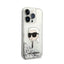 Karl Lagerfeld Liquid Glitter NFT Karl's Head – dėklas iPhone 14 Pro Max telefonui (sidabrinis)