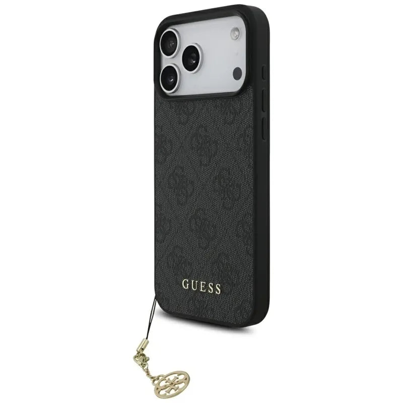 Guess 4G Charms Collection MagSafe – dėklas iPhone 17 Pro Max (juodas)