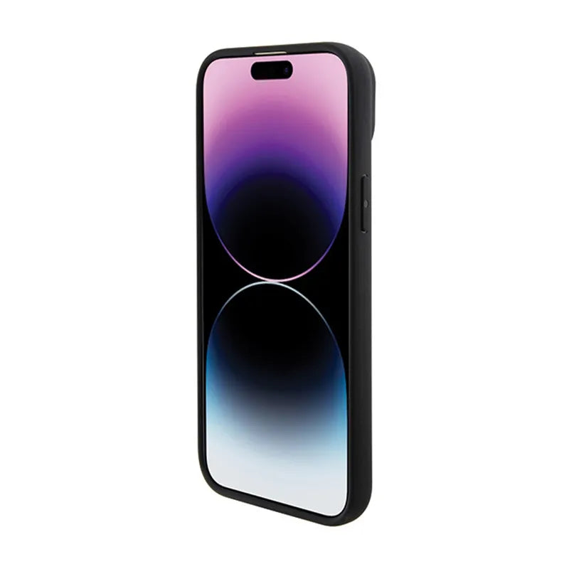 BMW Leather Hot Stamp – dėklas iPhone 15 (juodas)
