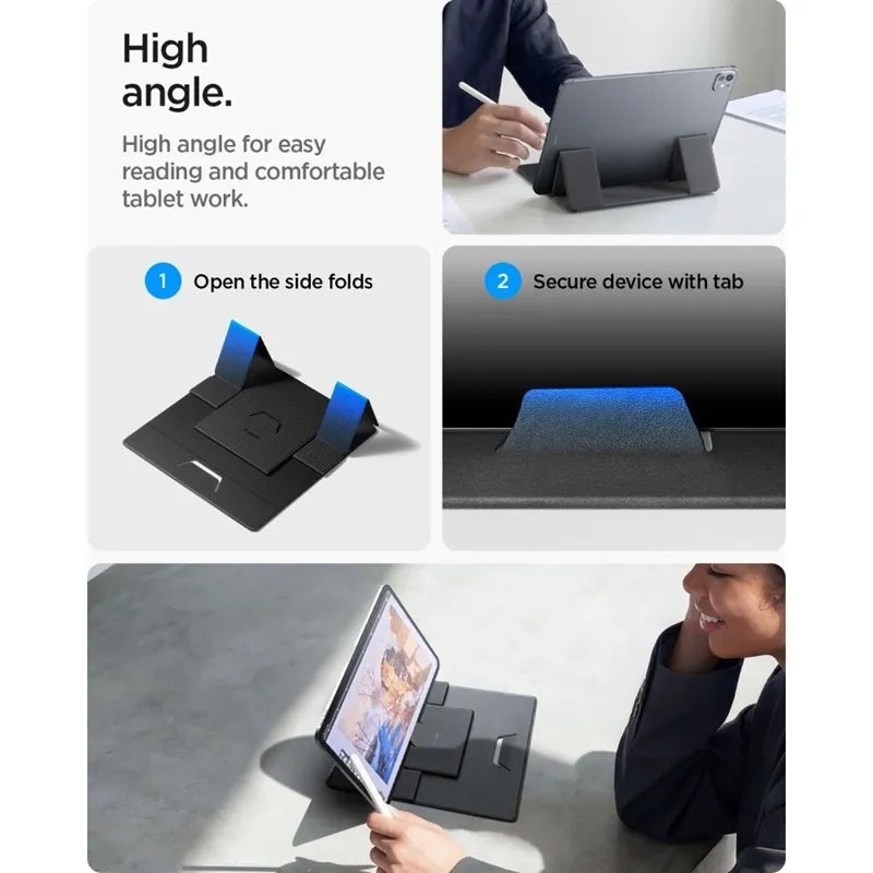 Spigen LD201-S8 Slimfold – Nešiojamojo kompiuterio / planšetės stovas (Space Grey)