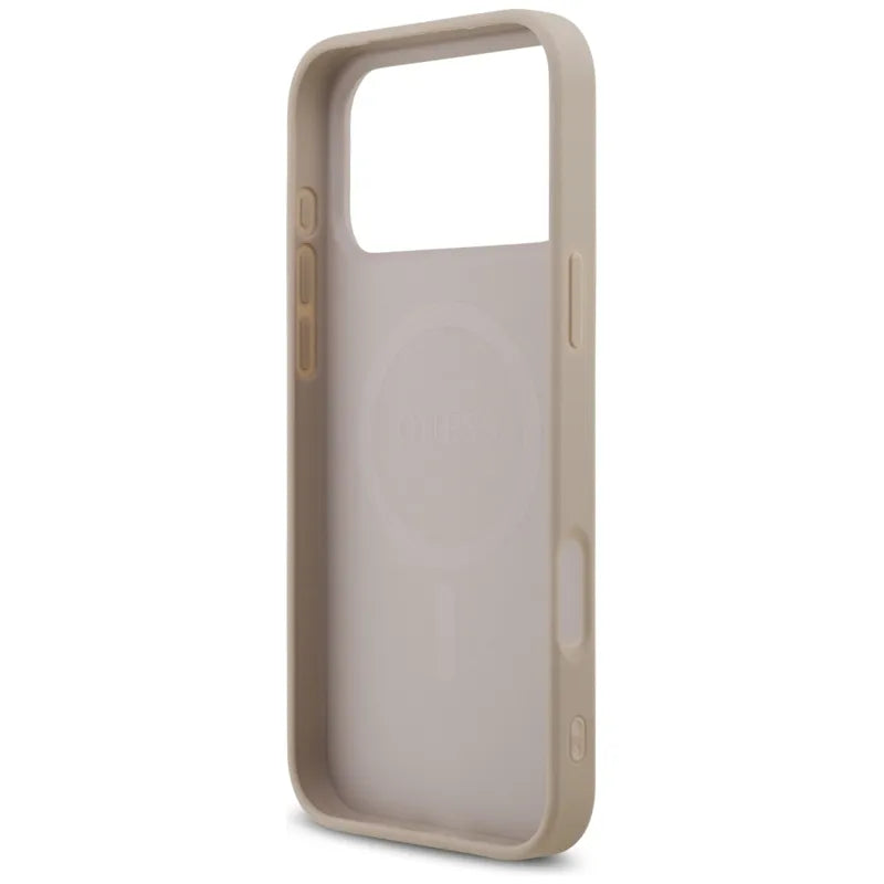 Guess 4G Printed Stripes MagSafe – dėklas iPhone 17 Pro Max (rožinis)