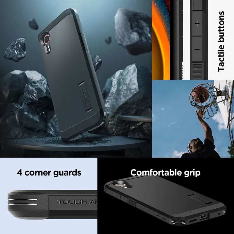 Spigen Tough Armor – Dėklas Samsung Galaxy XCover 7 (juodas)