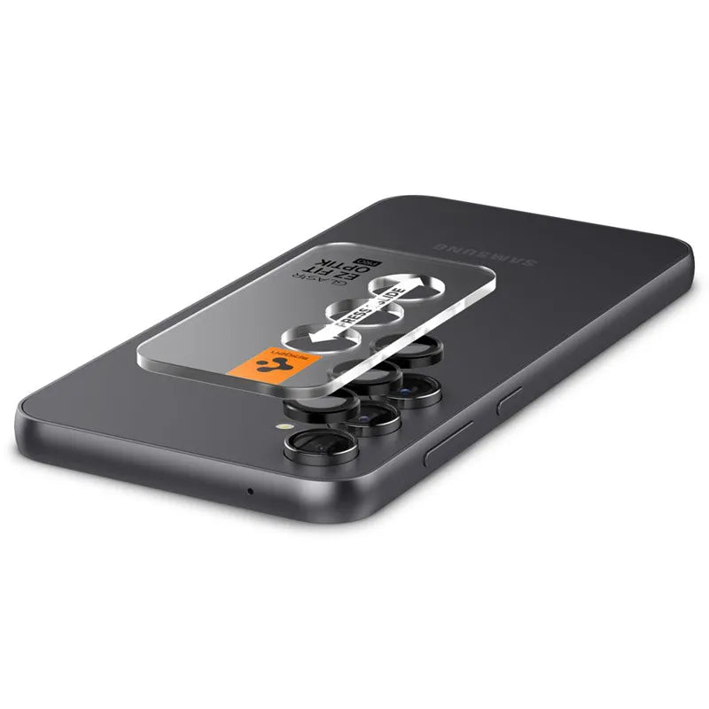 Spigen Optik Pro GLAS.TR EZ Fit kameros apsauga 2 vnt. pakuotė - Objektyvo apsauginis stiklas Samsung Galaxy S23 FE (2 vnt.) (Juodas)