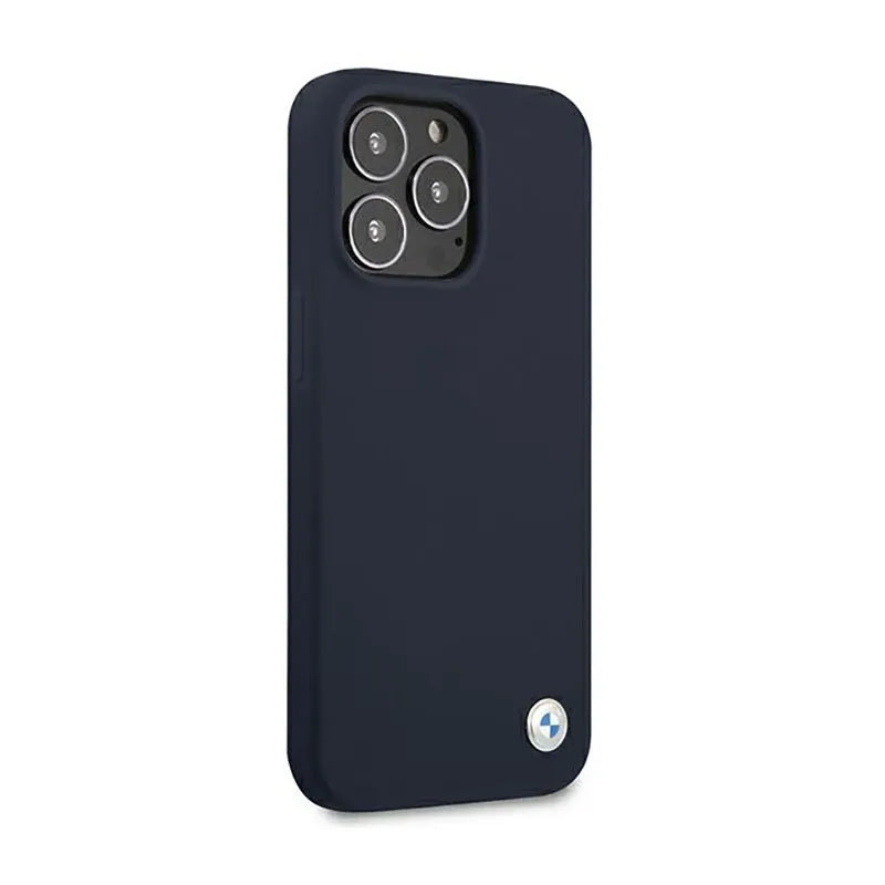 BMW Silicone Signature Logo – dėklas iPhone 13 Pro Max (tamsiai mėlynas)