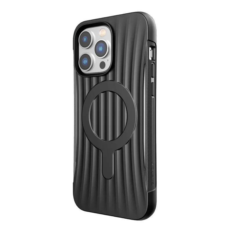 X-Doria Raptic Clutch MagSafe – biologiškai skaidus dėklas, skirtas iPhone 14 Pro Max (išbandyta atsparumas kritimui iš 3 m) (juodas)