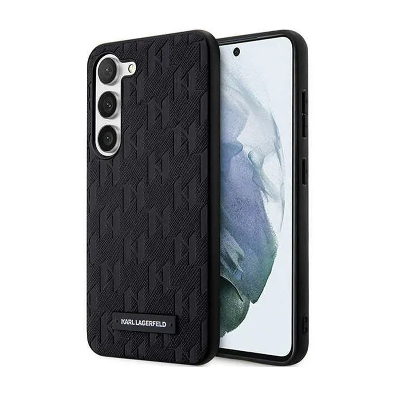 Karl Lagerfeld Saffiano Monogram Metal Logo - Dėklas Samsung Galaxy S24+ (juodas)