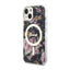Guess Flower MagSafe – dėklas, skirtas iPhone 14 (juodas)