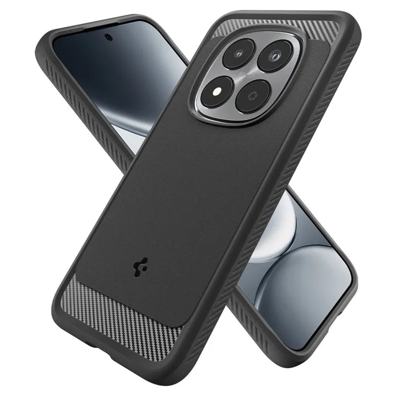 Spigen Rugged Armor – dėklas Xiaomi Redmi Note 15 Pro 5G (matinis juodas)