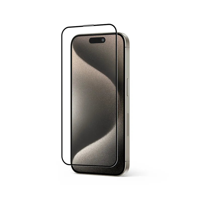 Crong antibakterinis 3D Armor Glass – 9H grūdintas stiklas visam Apple iPhone 15 Pro ekranui + montavimo rėmelis