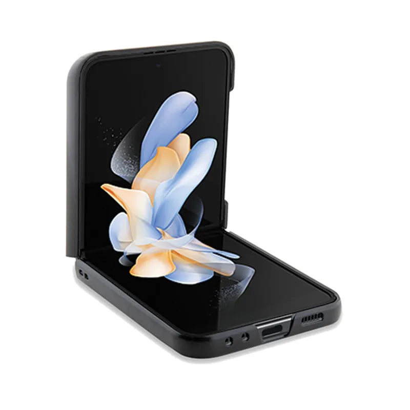 BMW Leather Hot Stamp – dėklas Samsung Galaxy Z Flip 5 (juodas)