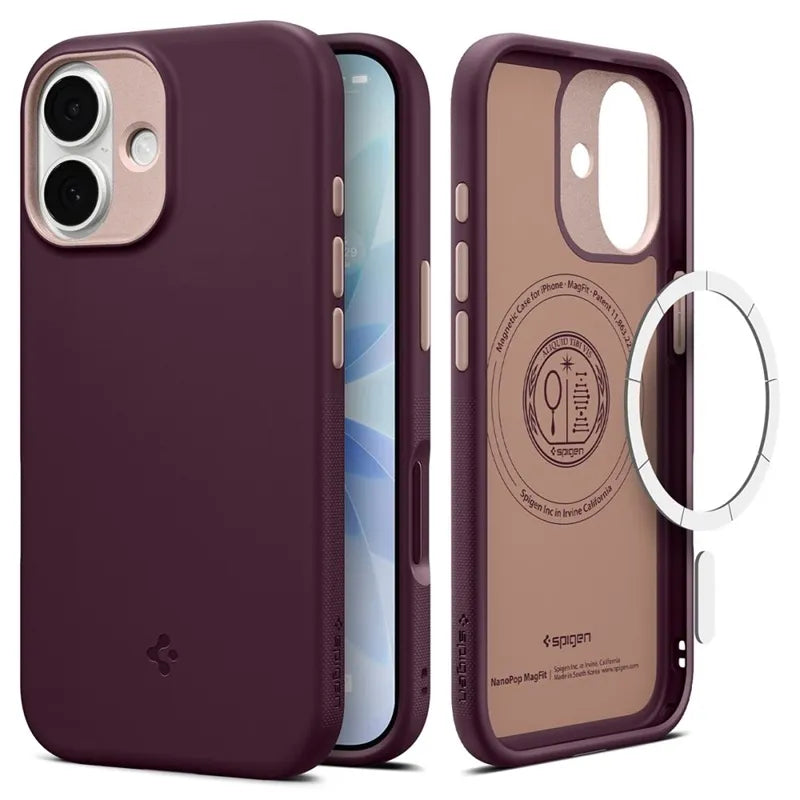 Spigen Nano Pop Mag MagSafe dėklas telefonui iPhone 17 (Burgundy Bean)