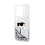 Karl Lagerfeld Liquid Glitter NFT Karl's Head – dėklas iPhone 14 Pro Max telefonui (sidabrinis)