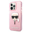 Karl Lagerfeld Karl’s Head Glitter – dėklas iPhone 13 Pro Max telefonui (rožinis)