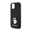 Karl Lagerfeld Silicone Choupette Metal Pin dėklas, skirtas iPhone 15 Plus (juodas)