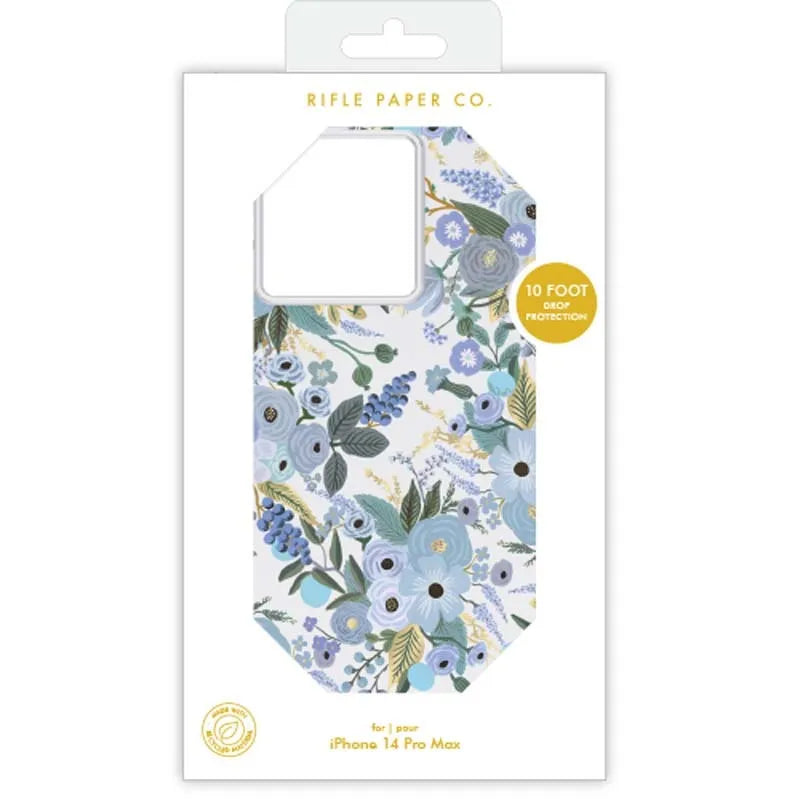 Rifle Paper Clear – dėklas iPhone 14 Pro Max (Garden Party Blue)