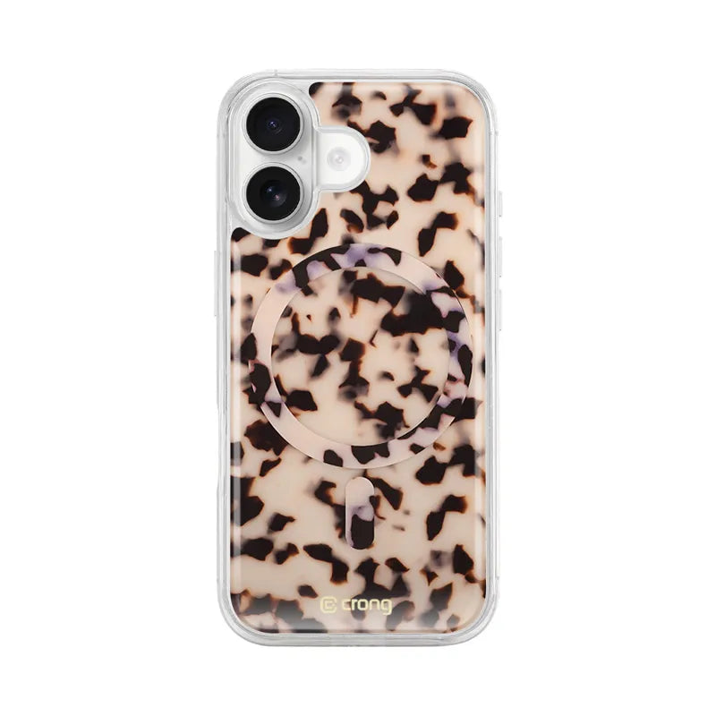 Crong Deluxe MAG Cover - iPhone 17 MagSafe dėklas (Blonde Tortoise)