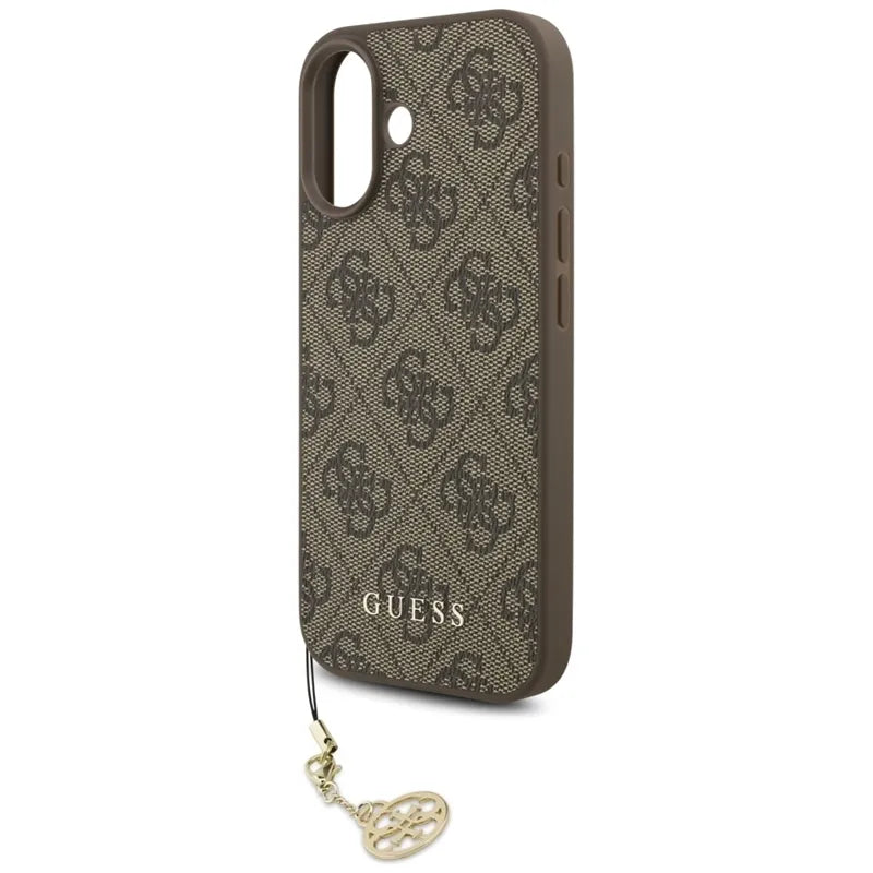 Guess 4G Charms Collection MagSafe – dėklas iPhone 17 (rudos spalvos)