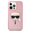 Karl Lagerfeld Karl’s Head Glitter – dėklas iPhone 13 Pro Max telefonui (rožinis)