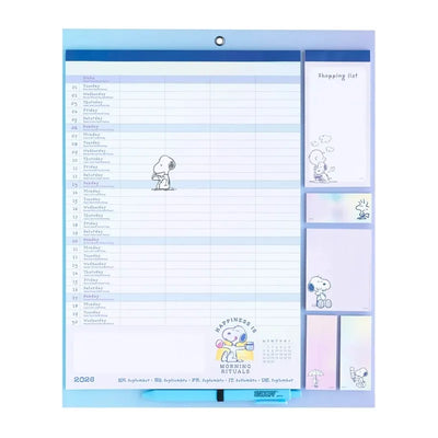 Snoopy – Magnetinis kalendorius / Mėnesio planuoklis 2026/2027 (30 x 34 cm)