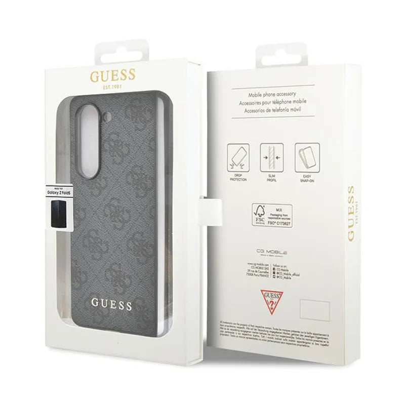 Guess 4G Charms kolekcija – Samsung Galaxy Z Fold 5 dėklas (pilkas)