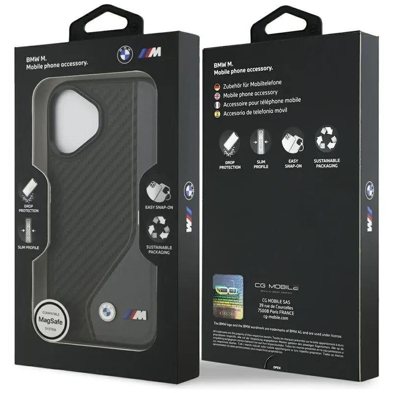 BMW M Carbon Logo MagSafe – Dėklas iPhone 17 (antracito)