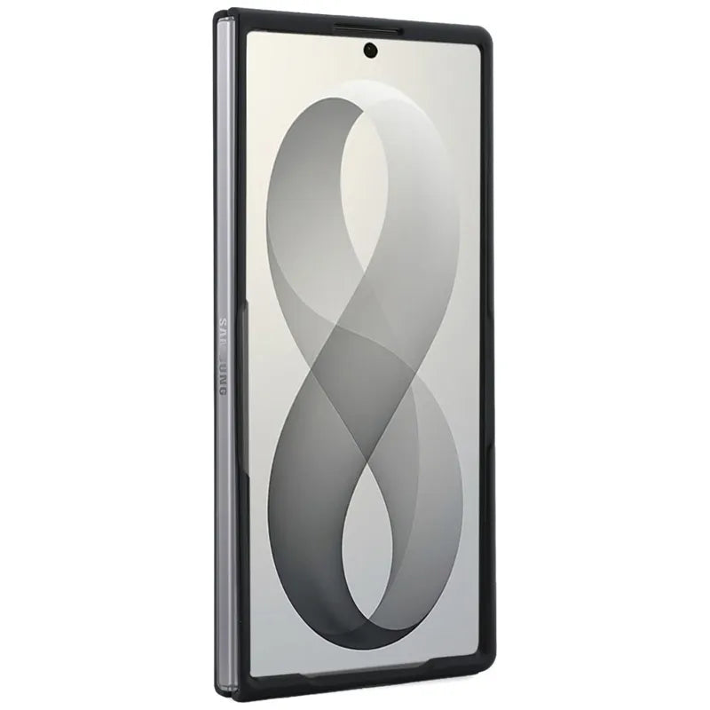 Guess Magnetic Ring Stand Grained Classic Logo MagSafe – „Samsung Galaxy Z Fold 8 Ultra“ dėklas (smėlio spalvos)