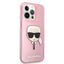 Karl Lagerfeld Karl’s Head Glitter – dėklas iPhone 13 Pro Max telefonui (rožinis)